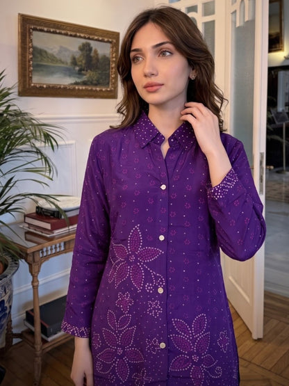 Poppi Amethyst Printed Premium Co-Ord Set