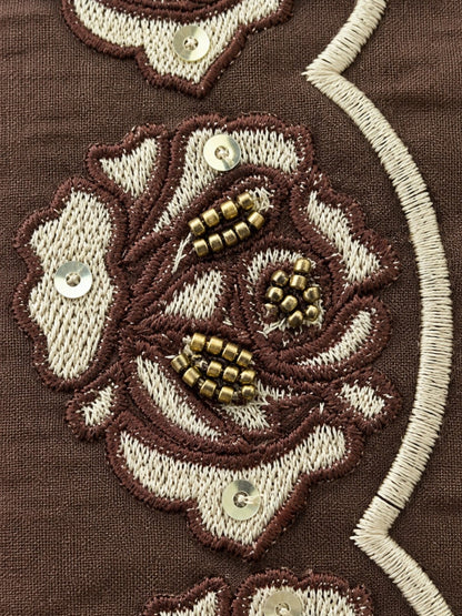 Poppi Cocoa Applique Cotton Suit Set