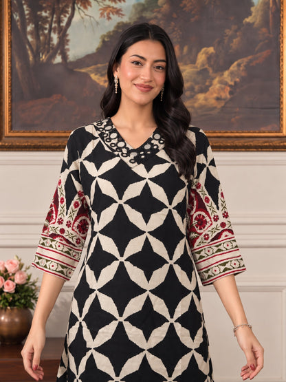 Poppi ebony mirror work co-ord set