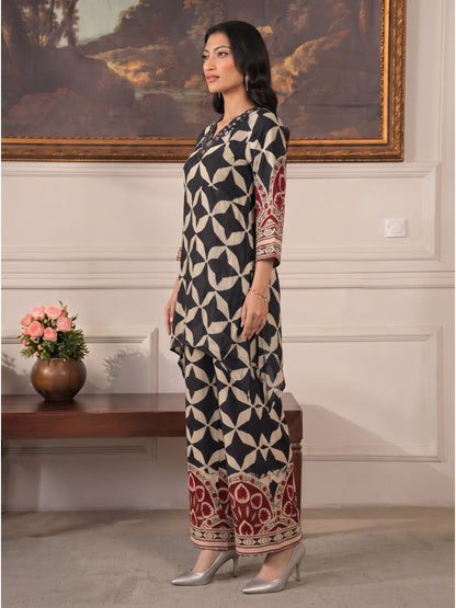 Poppi ebony mirror work co-ord set