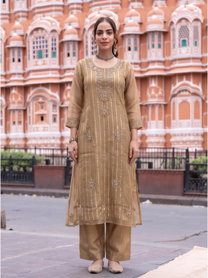 Poppi Gold Work Anarkali Suit Set