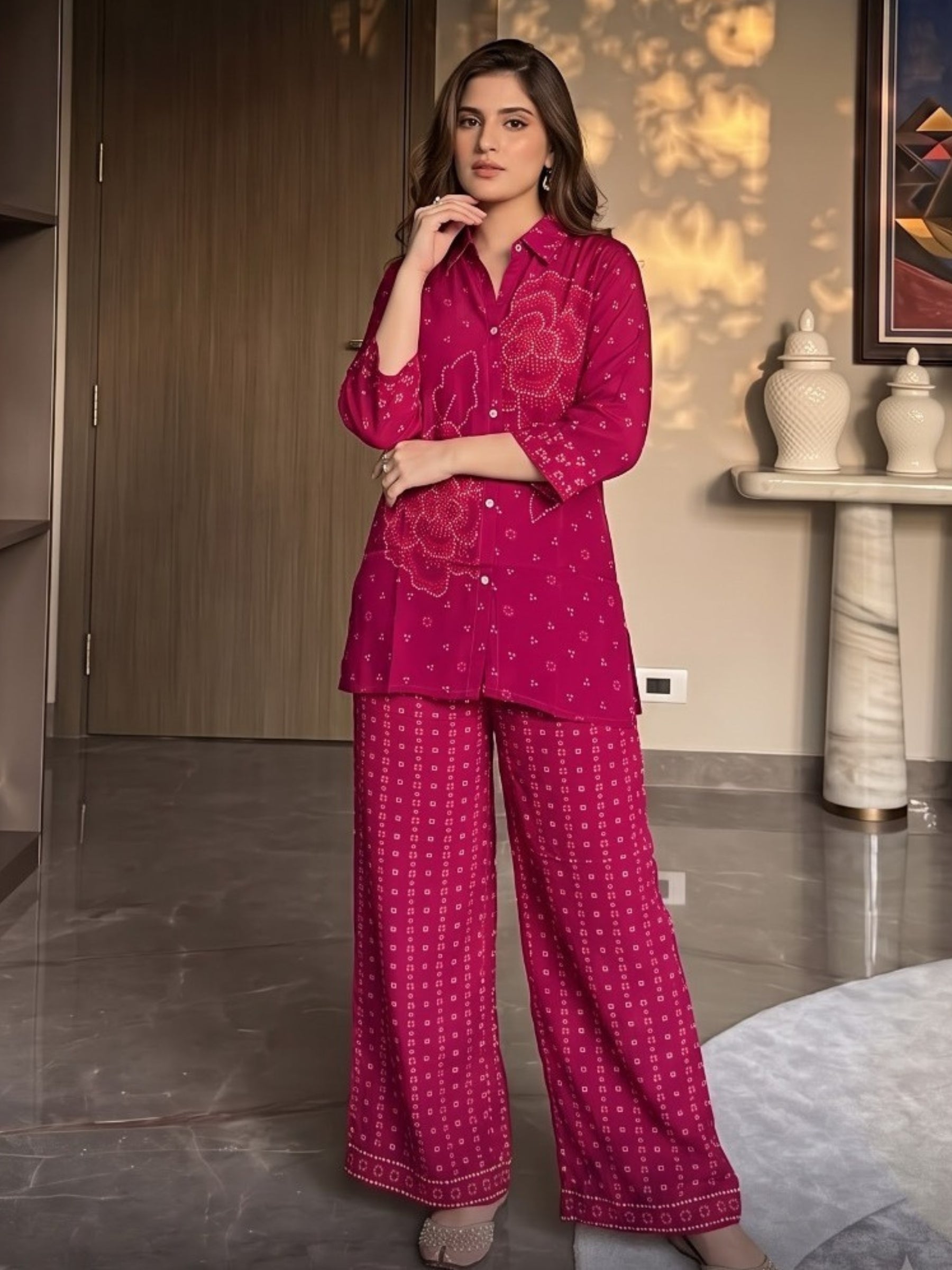 Poppi Rose Printed Premium Co-Ord Set