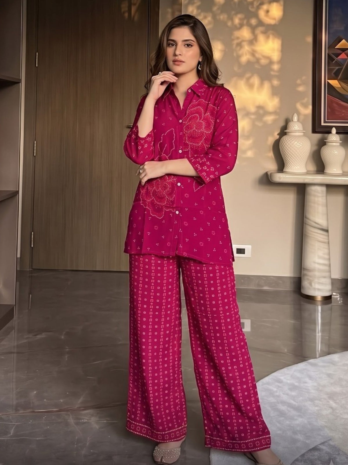 Poppi Rose Printed Premium Co-Ord Set