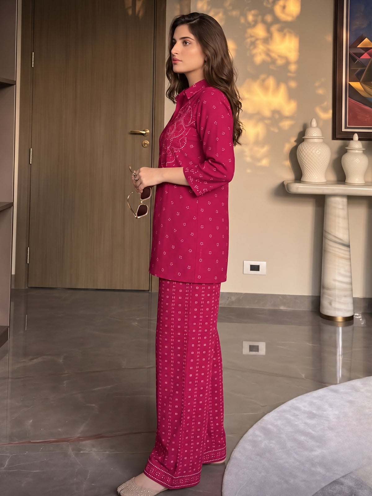 Poppi Rose Printed Premium Co-Ord Set
