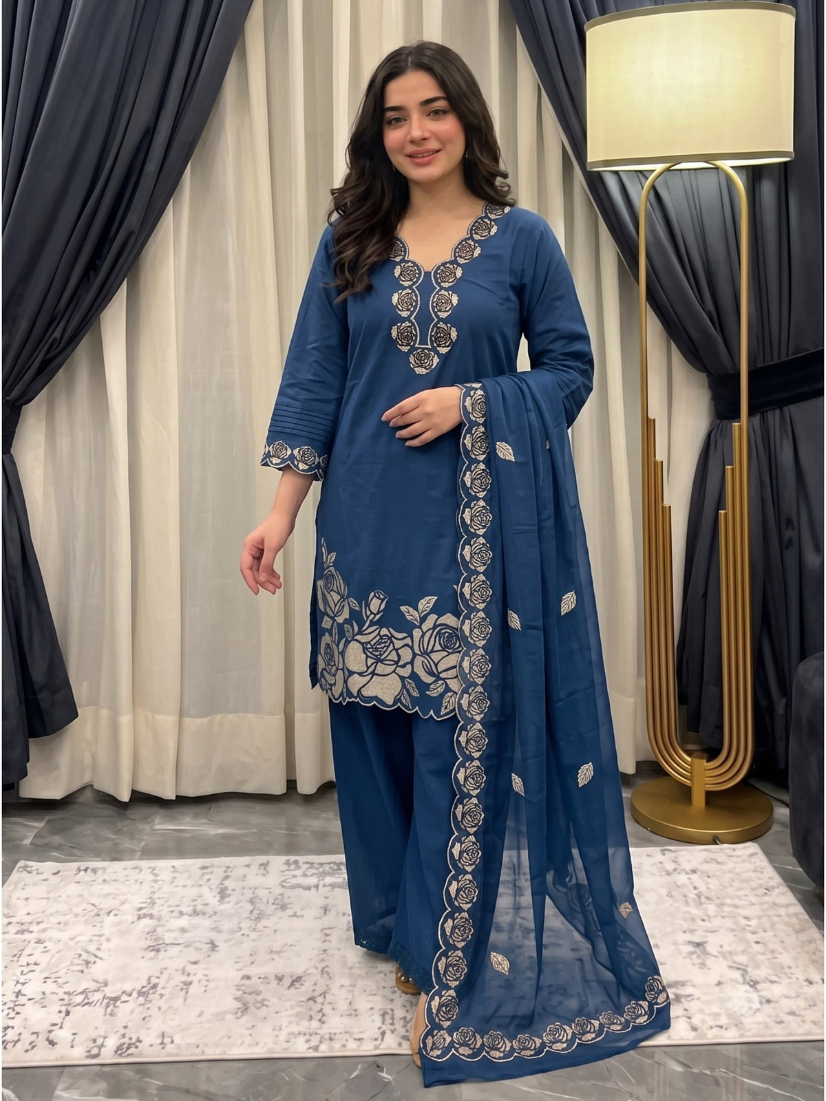 Poppi Yale Applique Cotton Suit Set