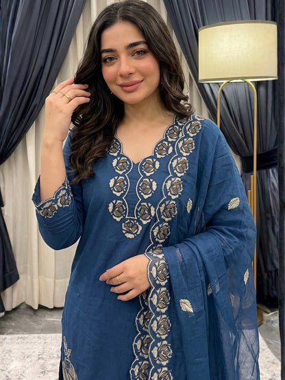 Poppi Yale Applique Cotton Suit Set
