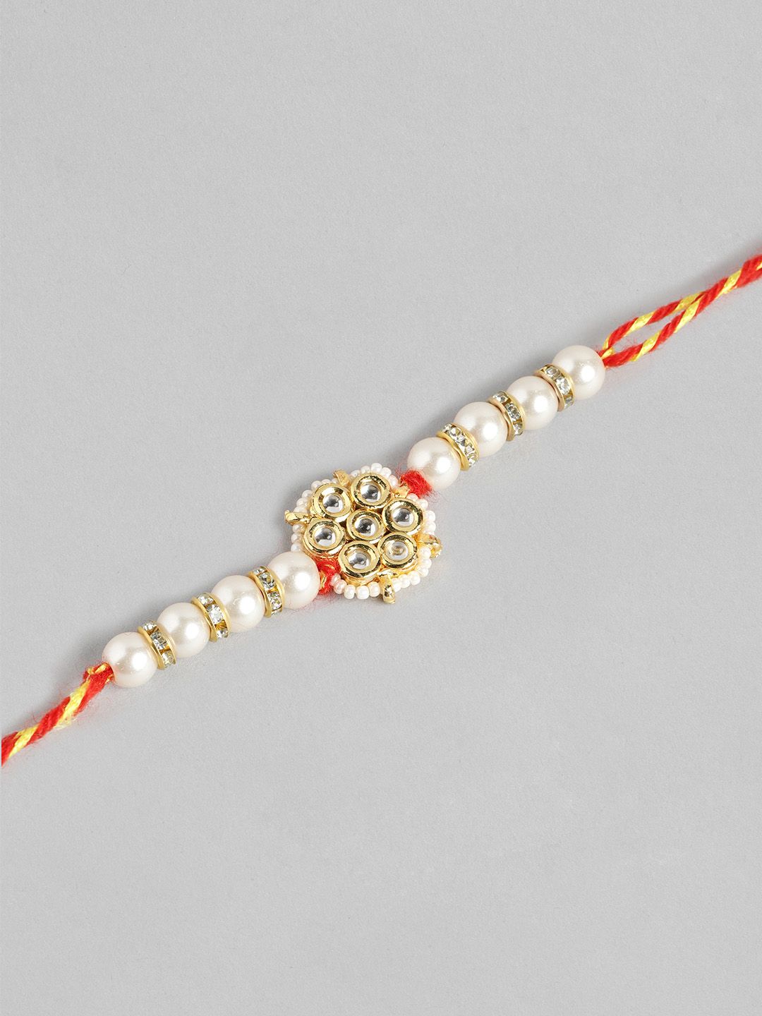 Dhiyona Unisex Set of 2 Beaded Bhai Bhabhi Rakhis With Roli & Chawal