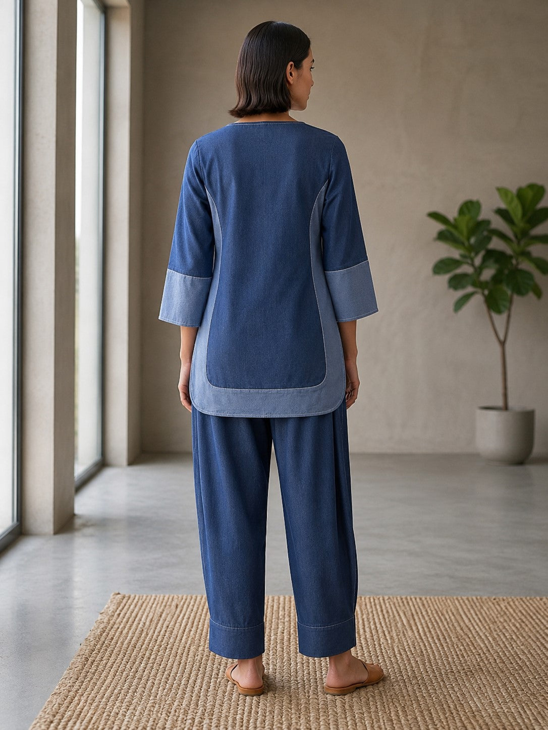 Prisha Betul Embroidery Denim Co-Ord Set