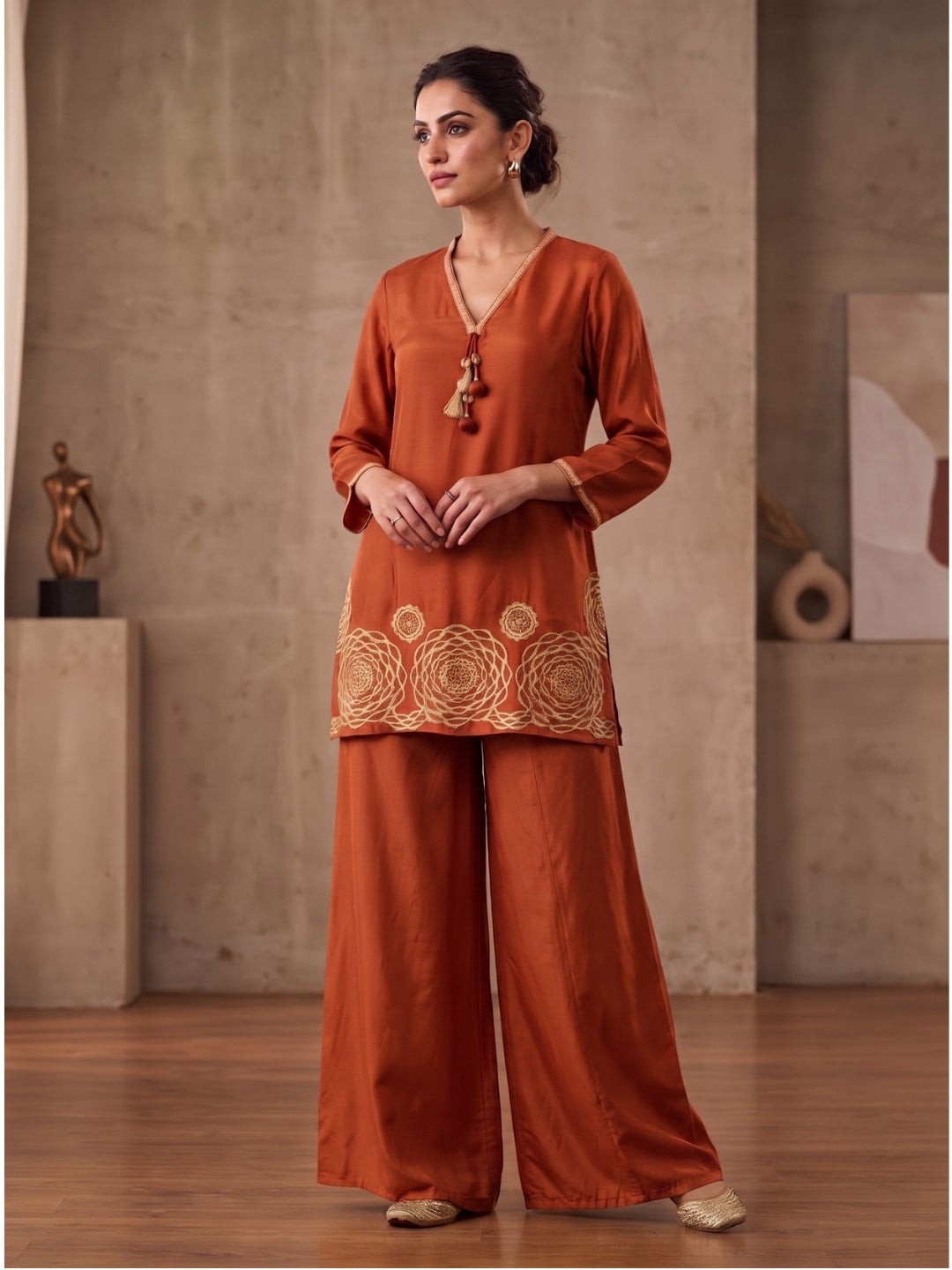 Prisha blush work farshi kurta pant set