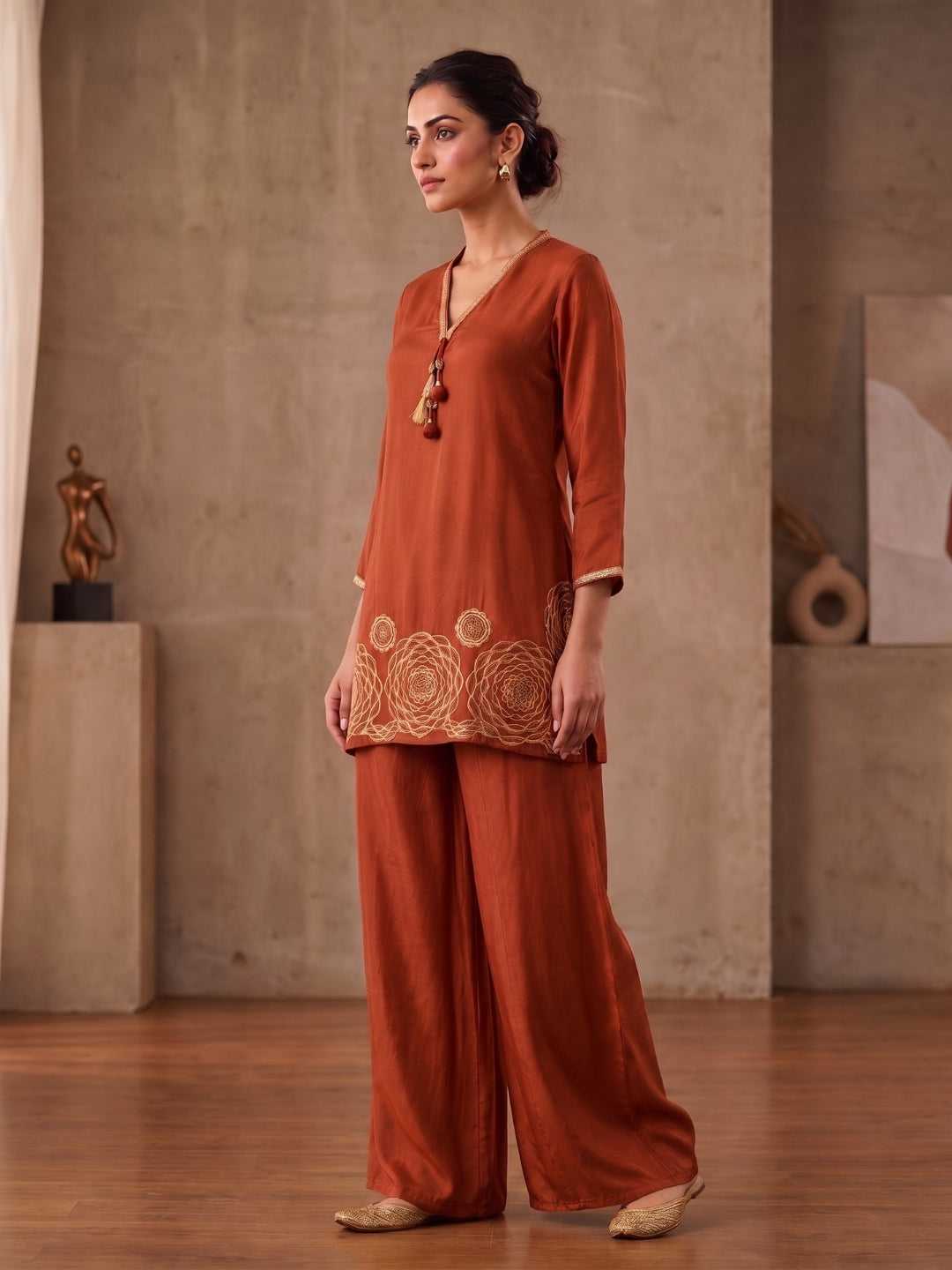 Prisha blush work farshi kurta pant set