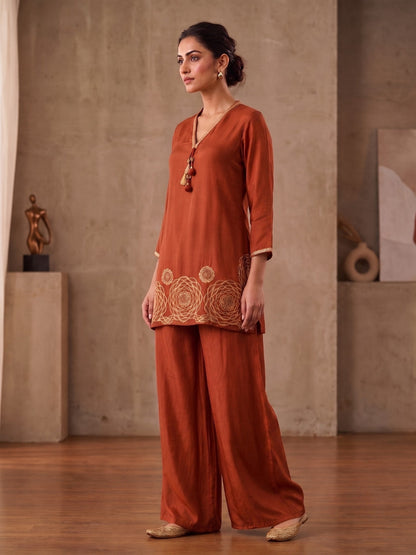 Prisha blush work farshi kurta pant set