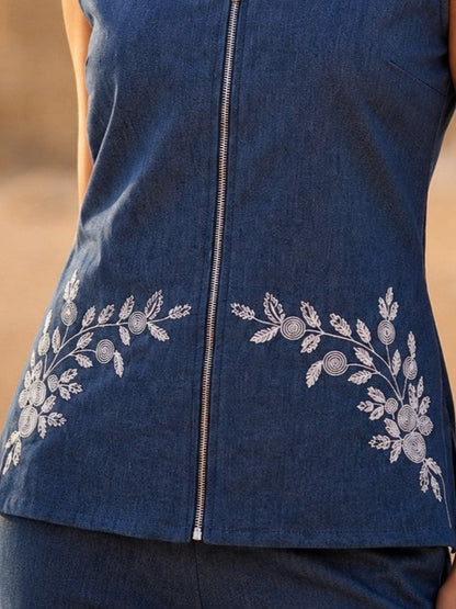 Prisha Bombay Embroidery Denim Co-Ord Set