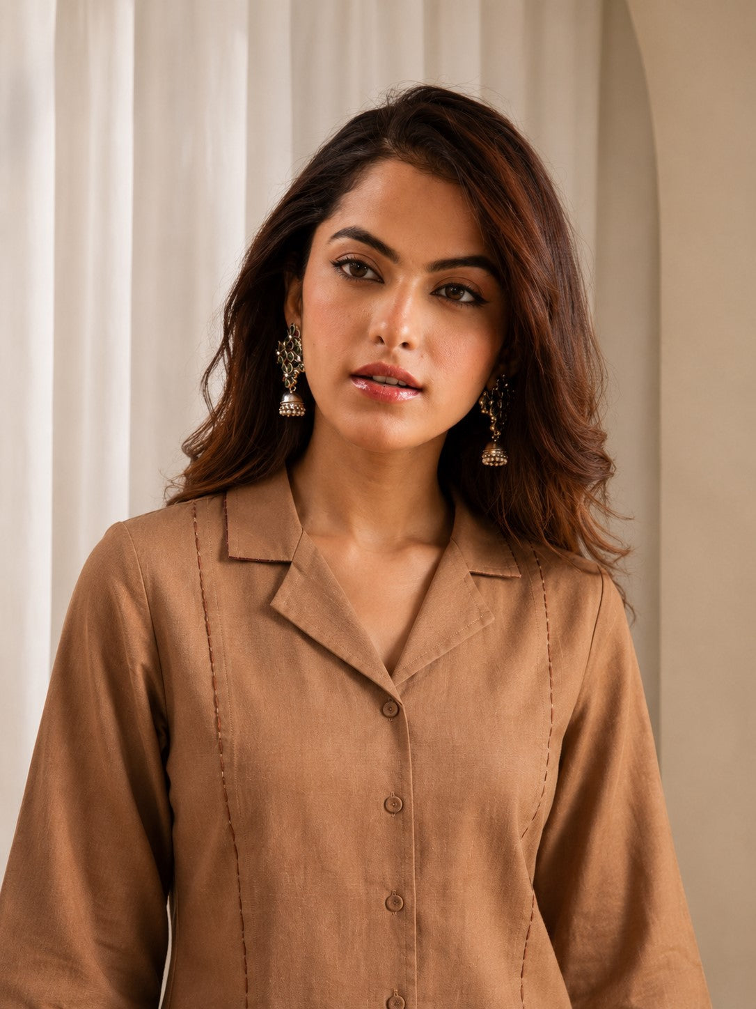 Prisha buff embroidery cotton co-ord set
