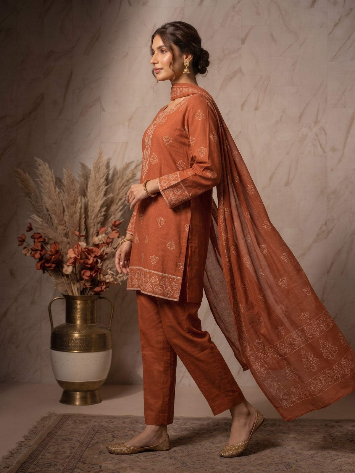 Prisha Citrus Cotton Farshi Suit Set