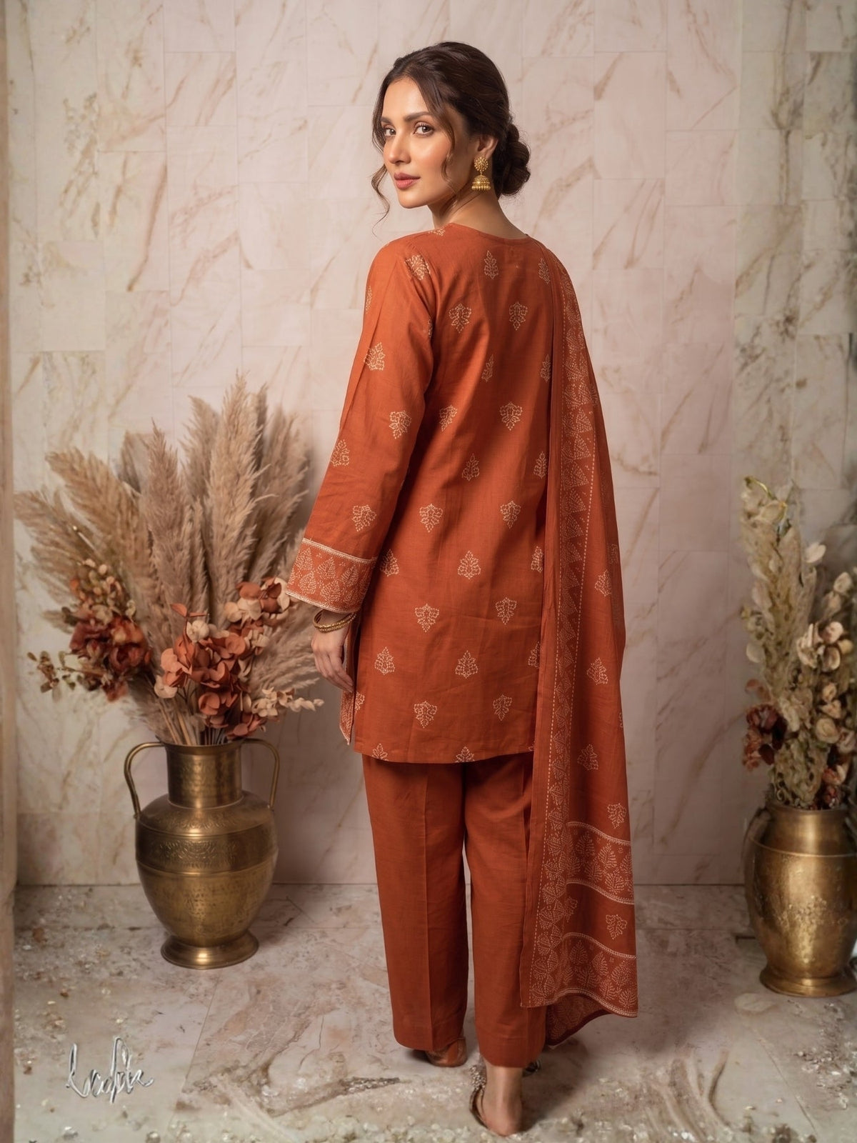 Prisha Citrus Cotton Farshi Suit Set