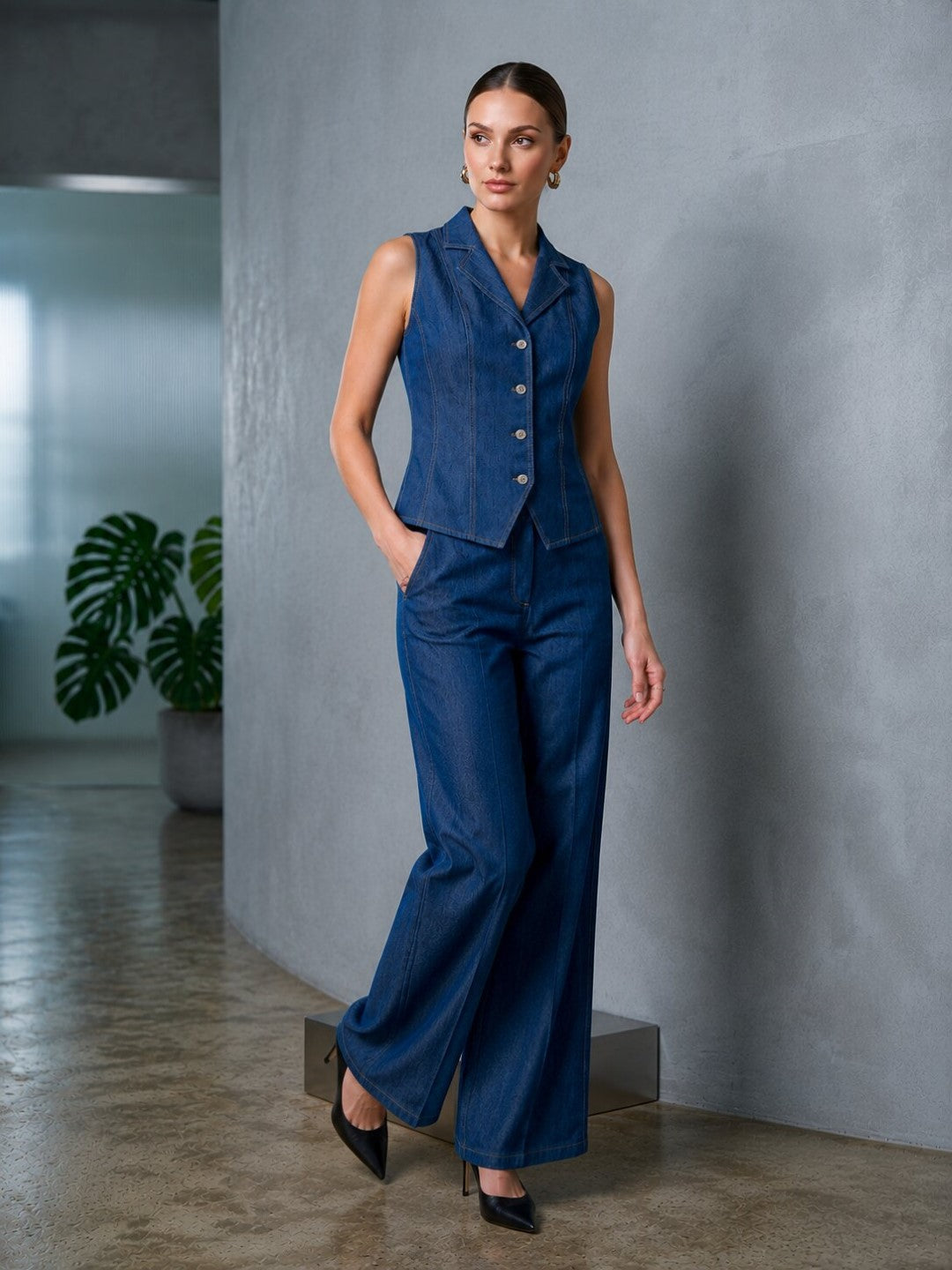 Prisha Cloud Denim Co-ord Set