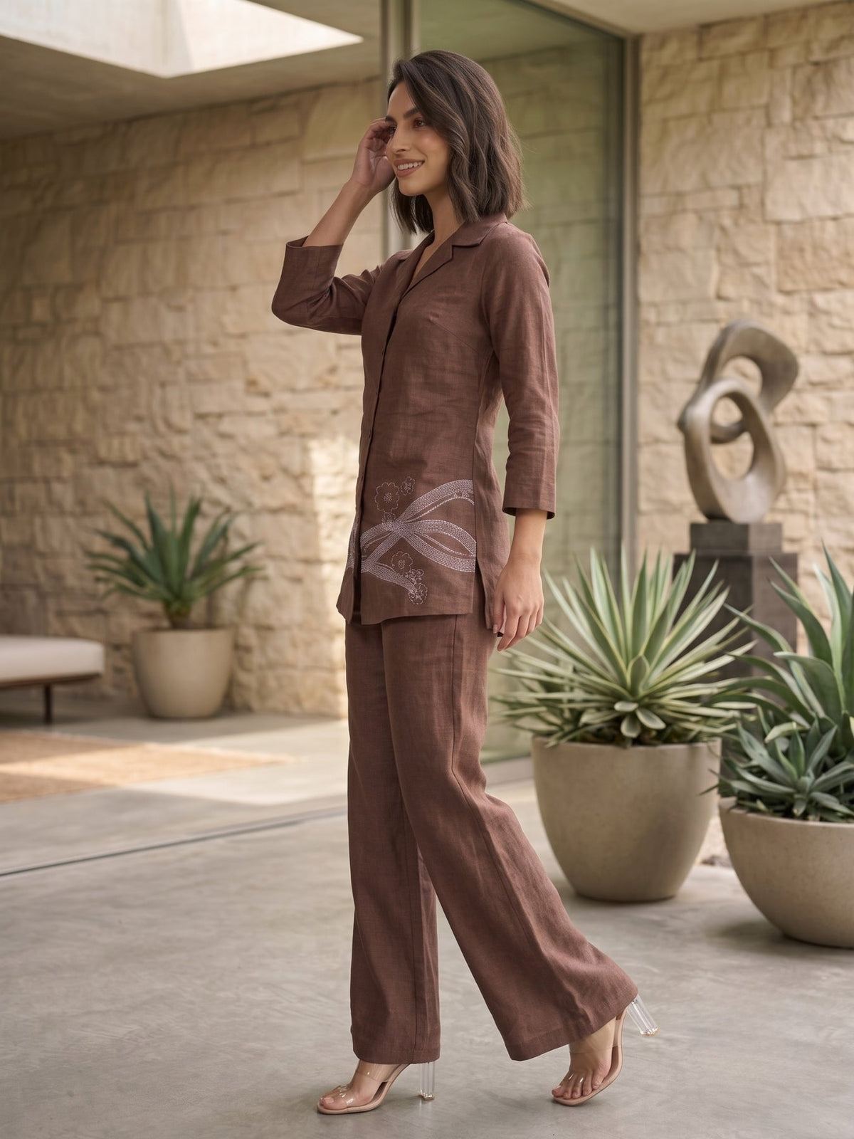 Prisha french embroidery cotton co-ord set