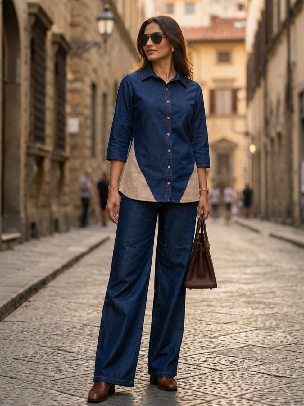 Prisha Greek Denim Co-Ord Set