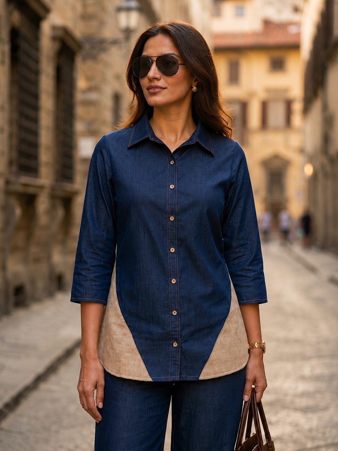 Prisha Greek Denim Co-Ord Set