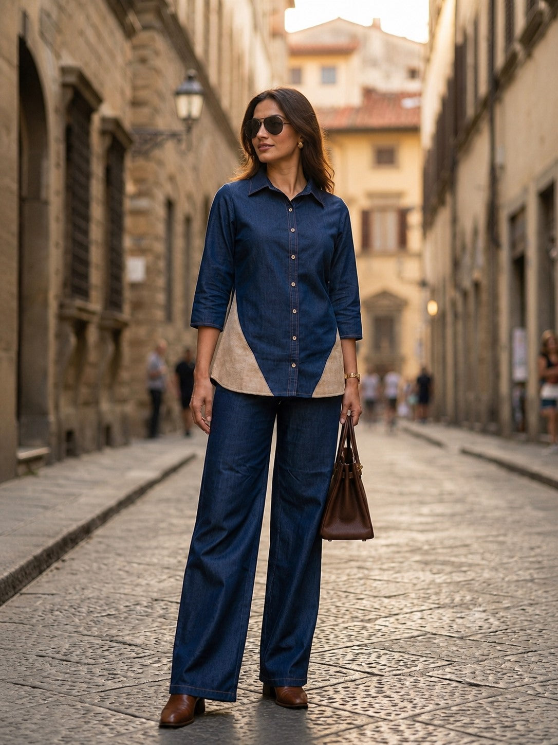 Prisha Greek Denim Co-Ord Set