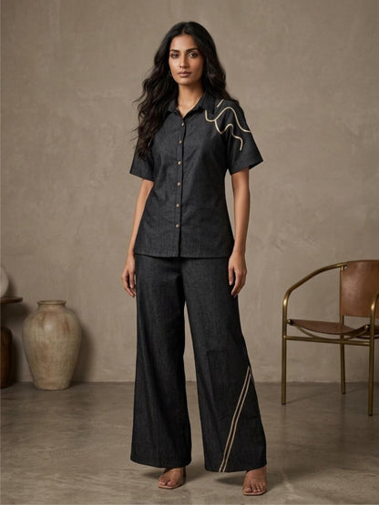 Prisha Asphalt Denim Co-Ord Set