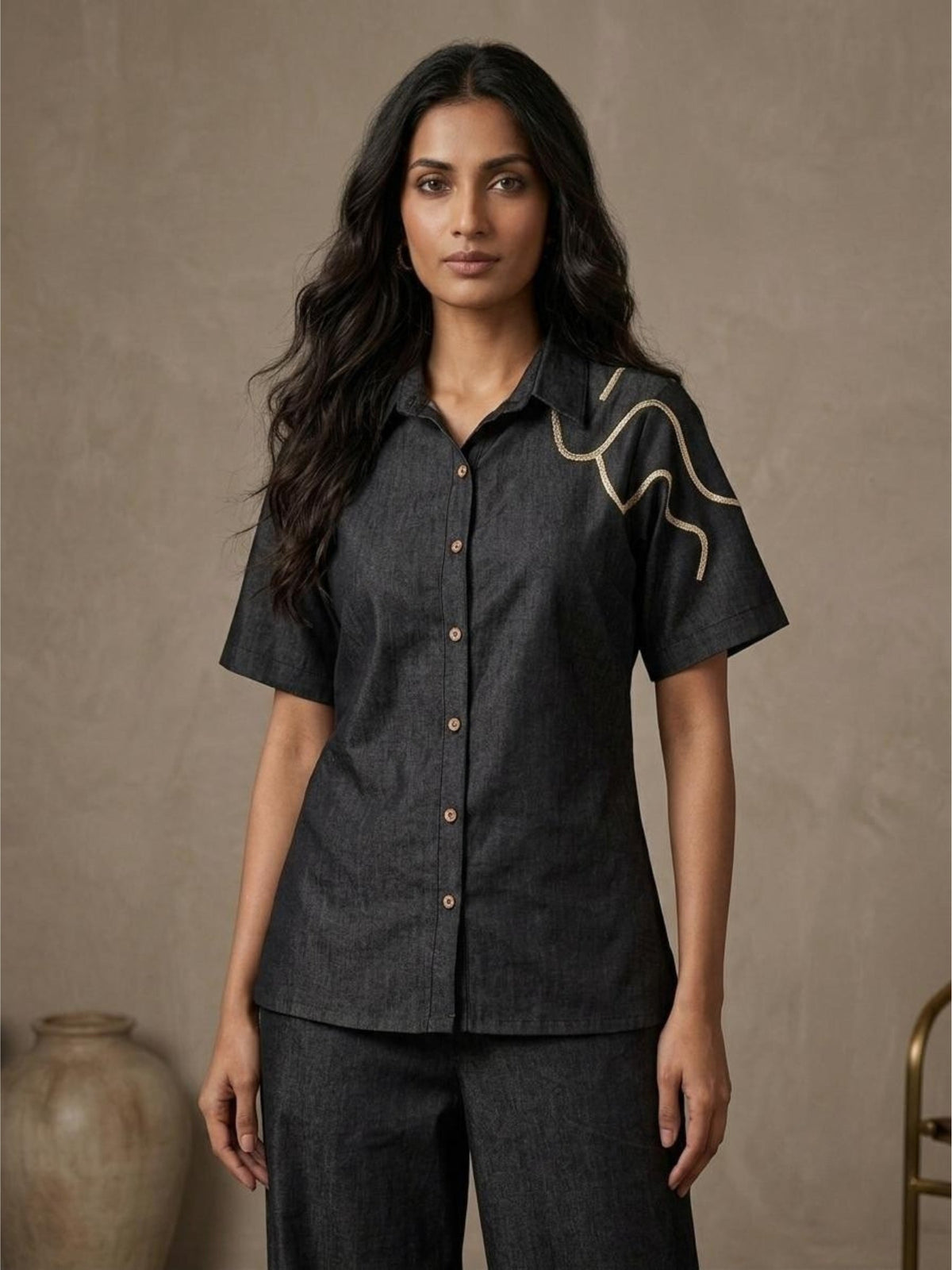 Prisha Asphalt Denim Co-Ord Set