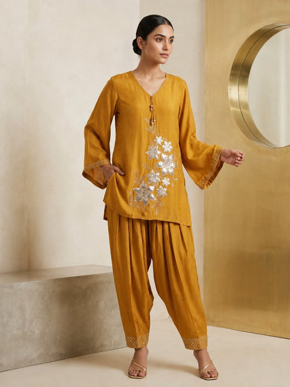 Prisha Mimosa Applique farshi Co-Ord Set