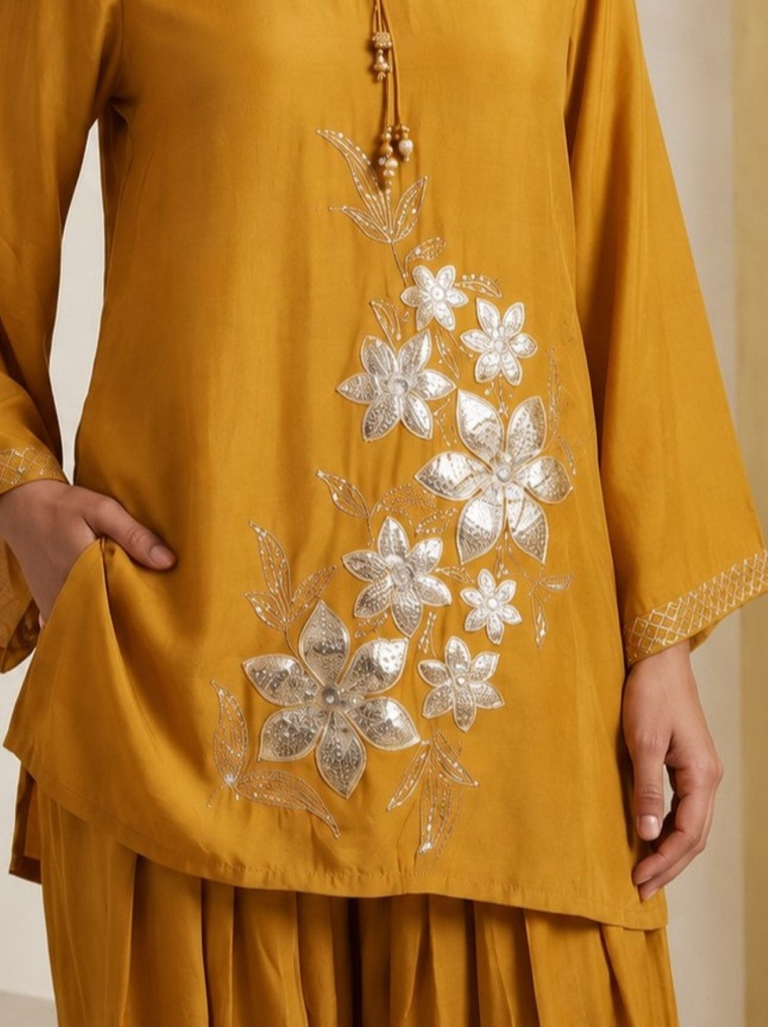Prisha Mimosa Applique farshi Co-Ord Set