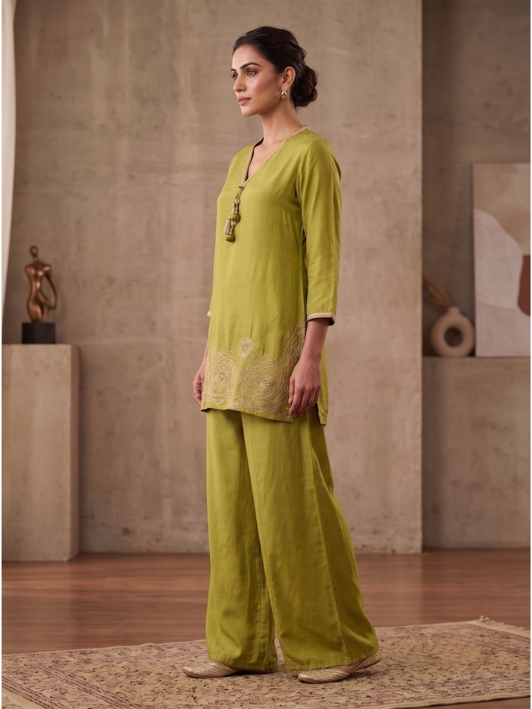 Prisha pear work farshi kurta pant set