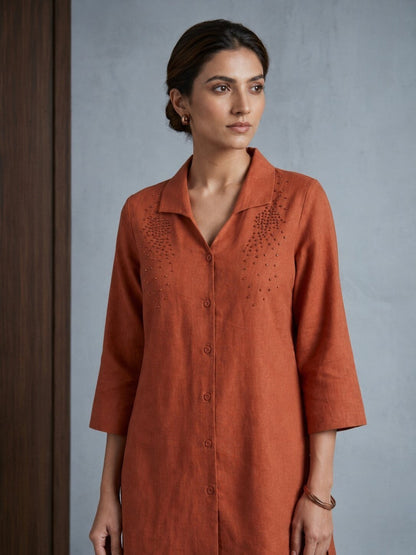 Prisha Rust Cotton Co-Ord set