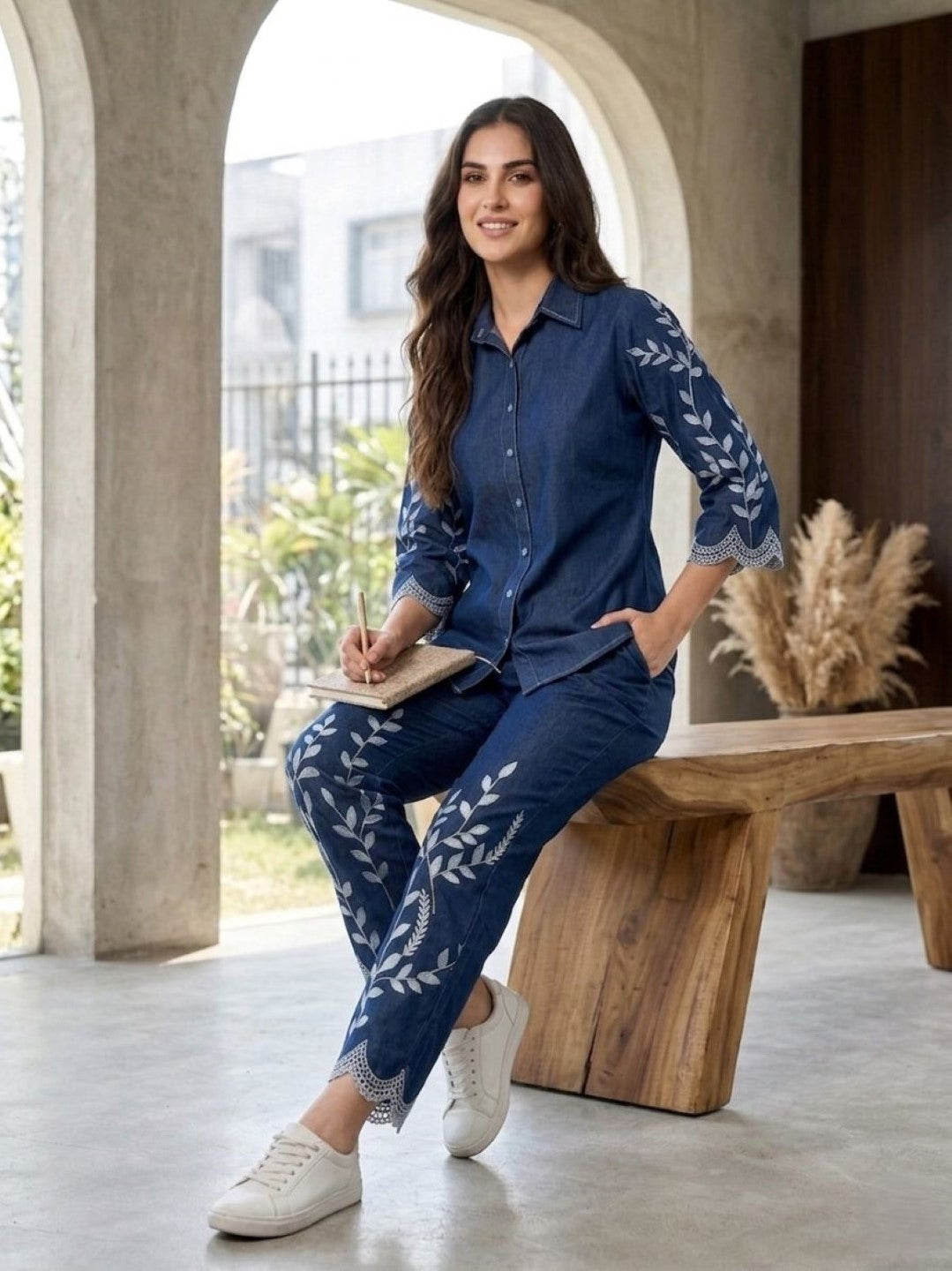 Prisha Ultra Embroidery Denim Co-ord Set
