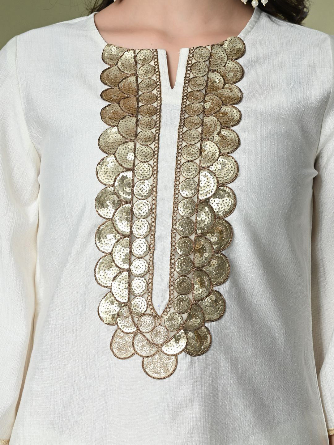 Embroidered Regular Gotta Patti Kurta with Palazzos