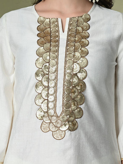 Embroidered Regular Gotta Patti Kurta with Palazzos