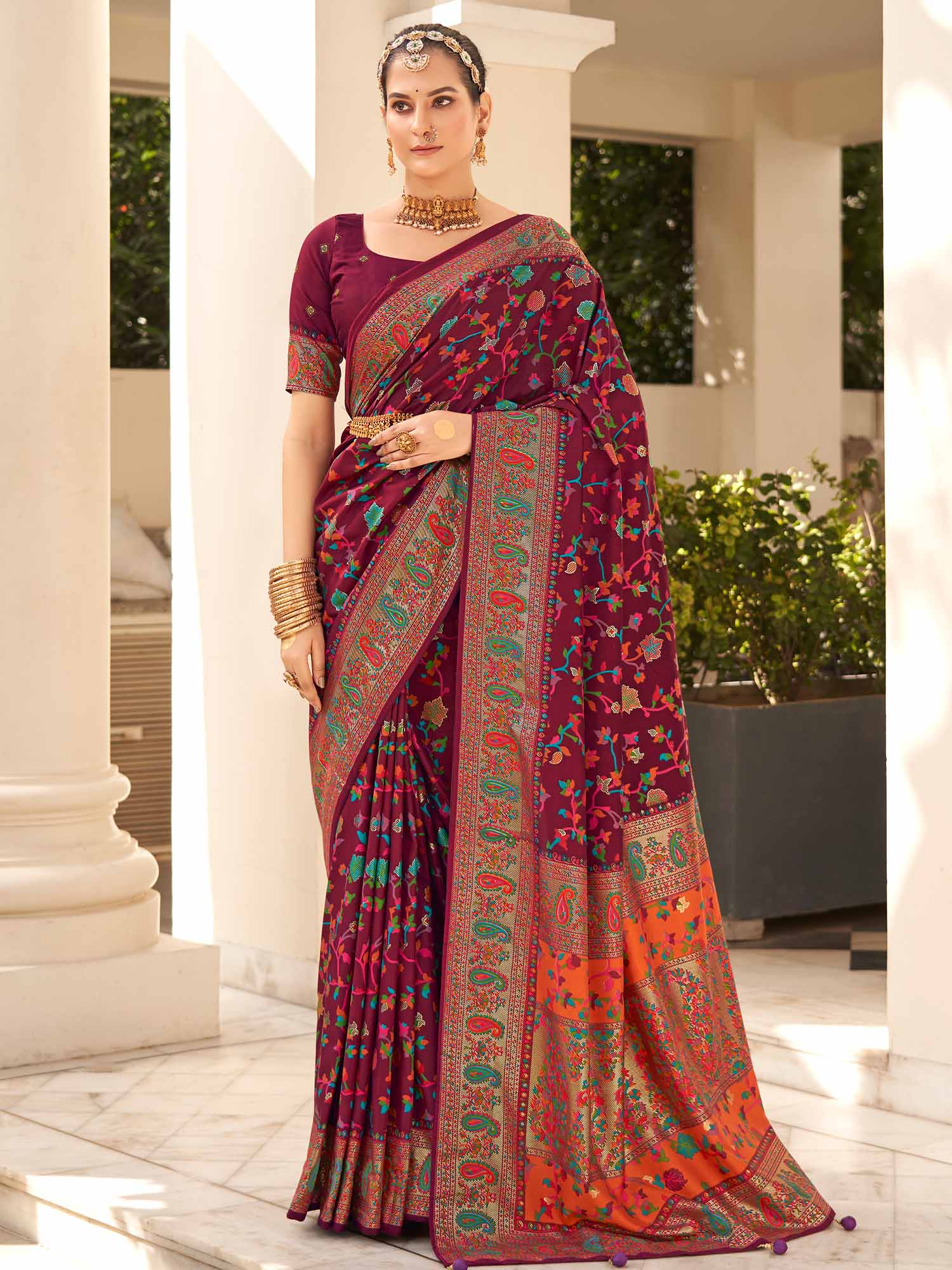 Women's Dola Silk Blue Printed Designer Saree With Blouse Piece