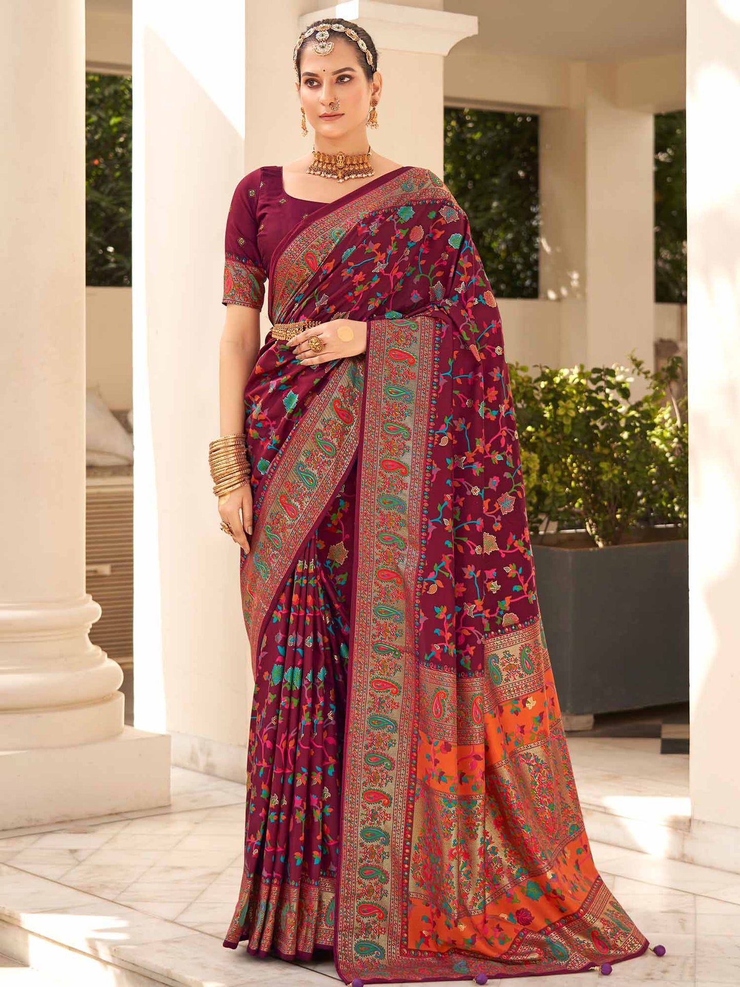 Women's Dola Silk Blue Printed Designer Saree With Blouse Piece