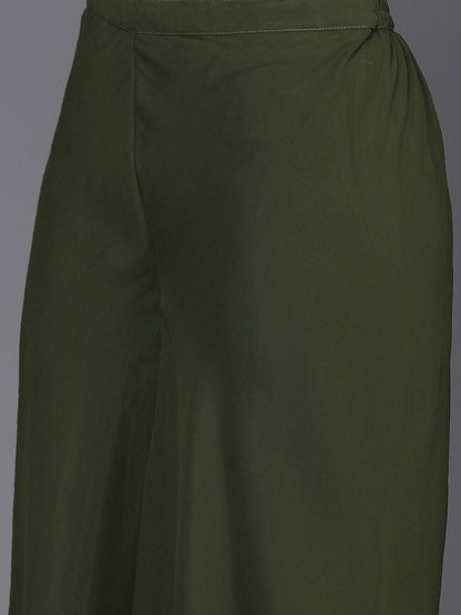 Dhiyona KL Floral Embroidered Pleated Sequinned A-Line Kurta With Palazzos & Dupatta