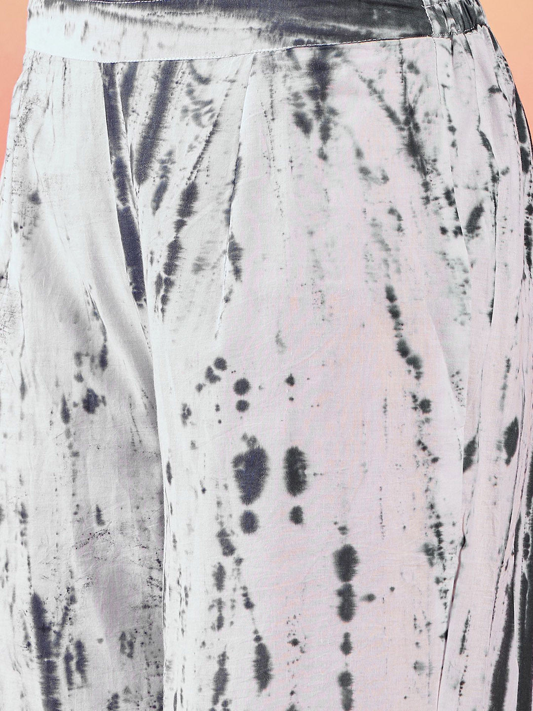 Tie-Dye Printed Round Neck Straight Pure Cotton Kurta With Trousers And Dupatta