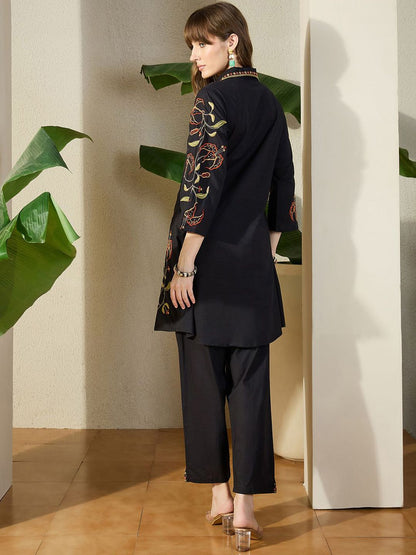 Dhiyona IE Embroidered Shirt Collar Pure Cotton Tunic With Trouser