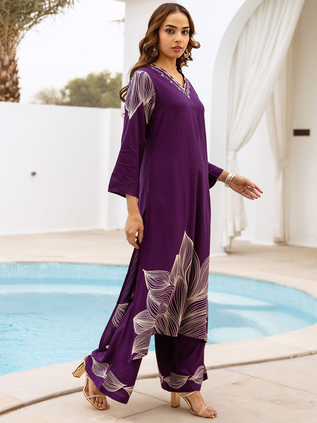 Women Floral Printed Kurta with Palazzo