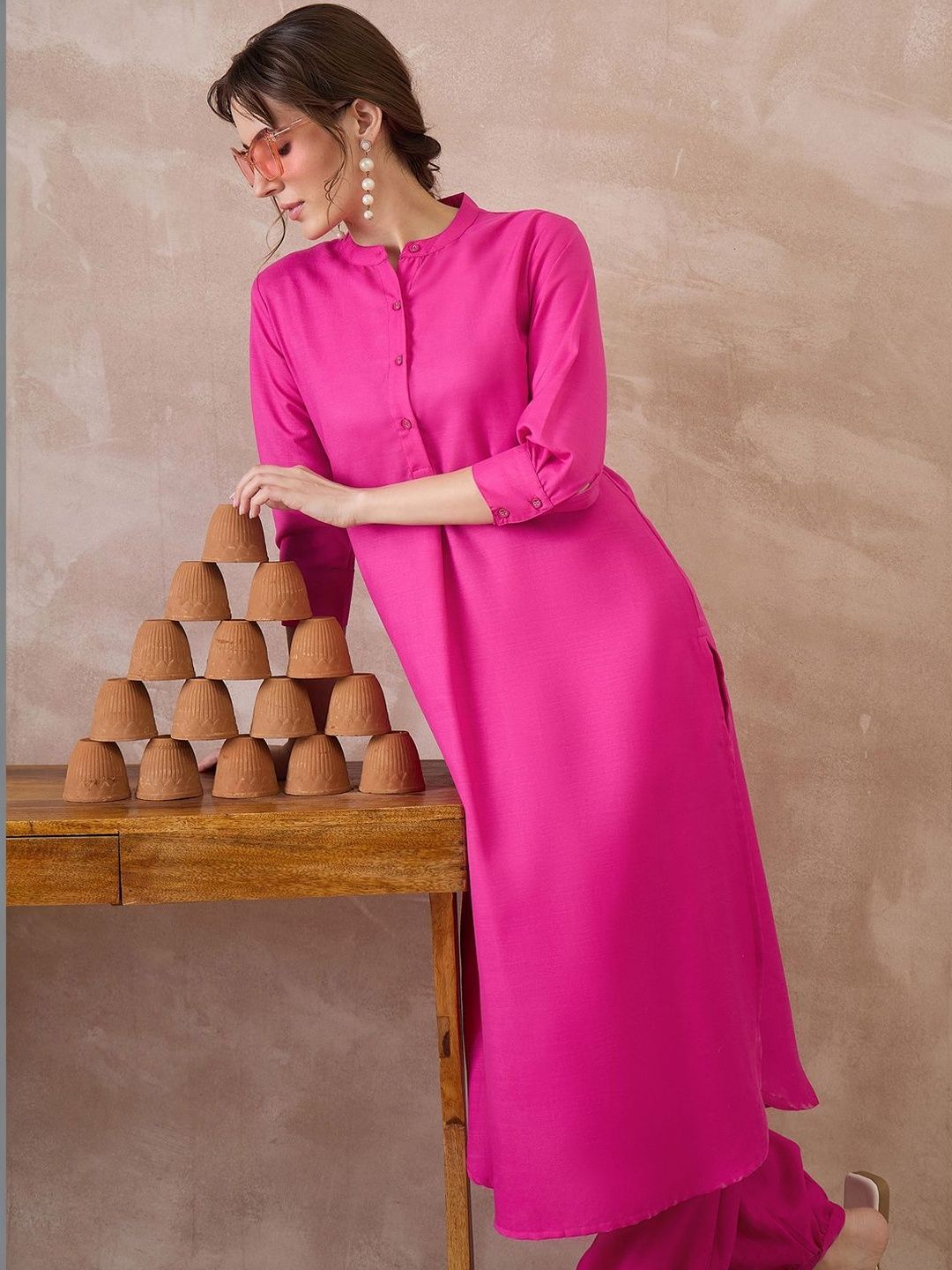 Women Regular Pure Cotton Kurta with Harem Pants