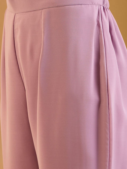Dhiyona IN Ethnic Motifs Yoke Design Sequinned Straight Kurta With Palazzos & Dupatta