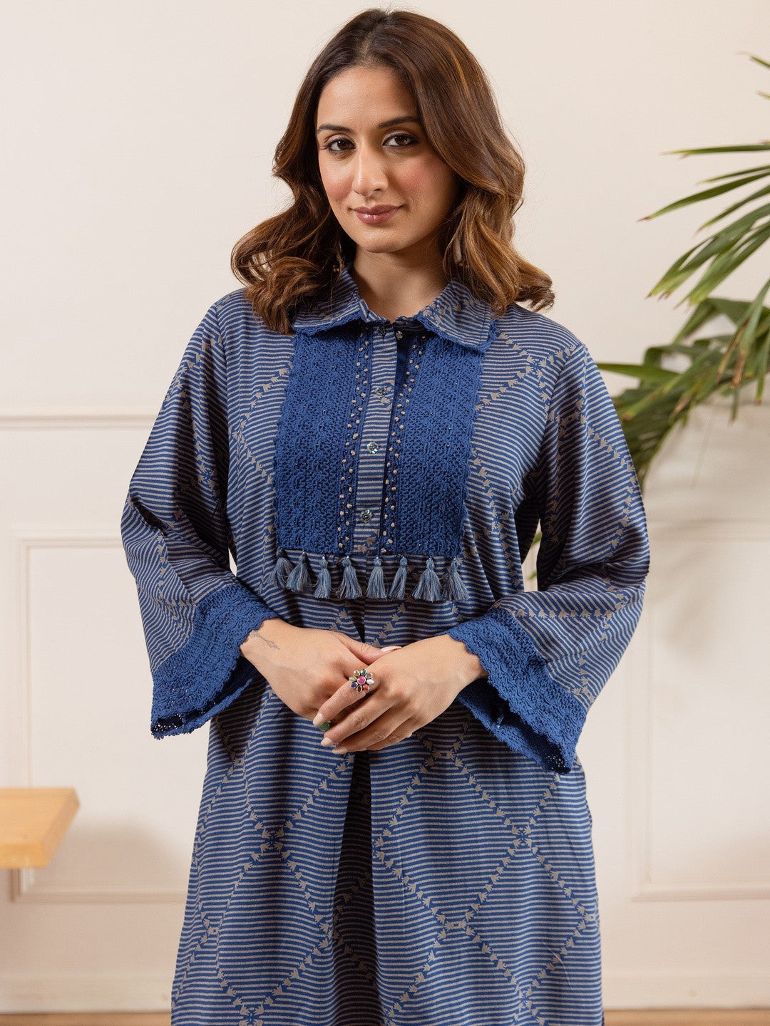 Geometric Printed Straight Kurta with Harem Pants