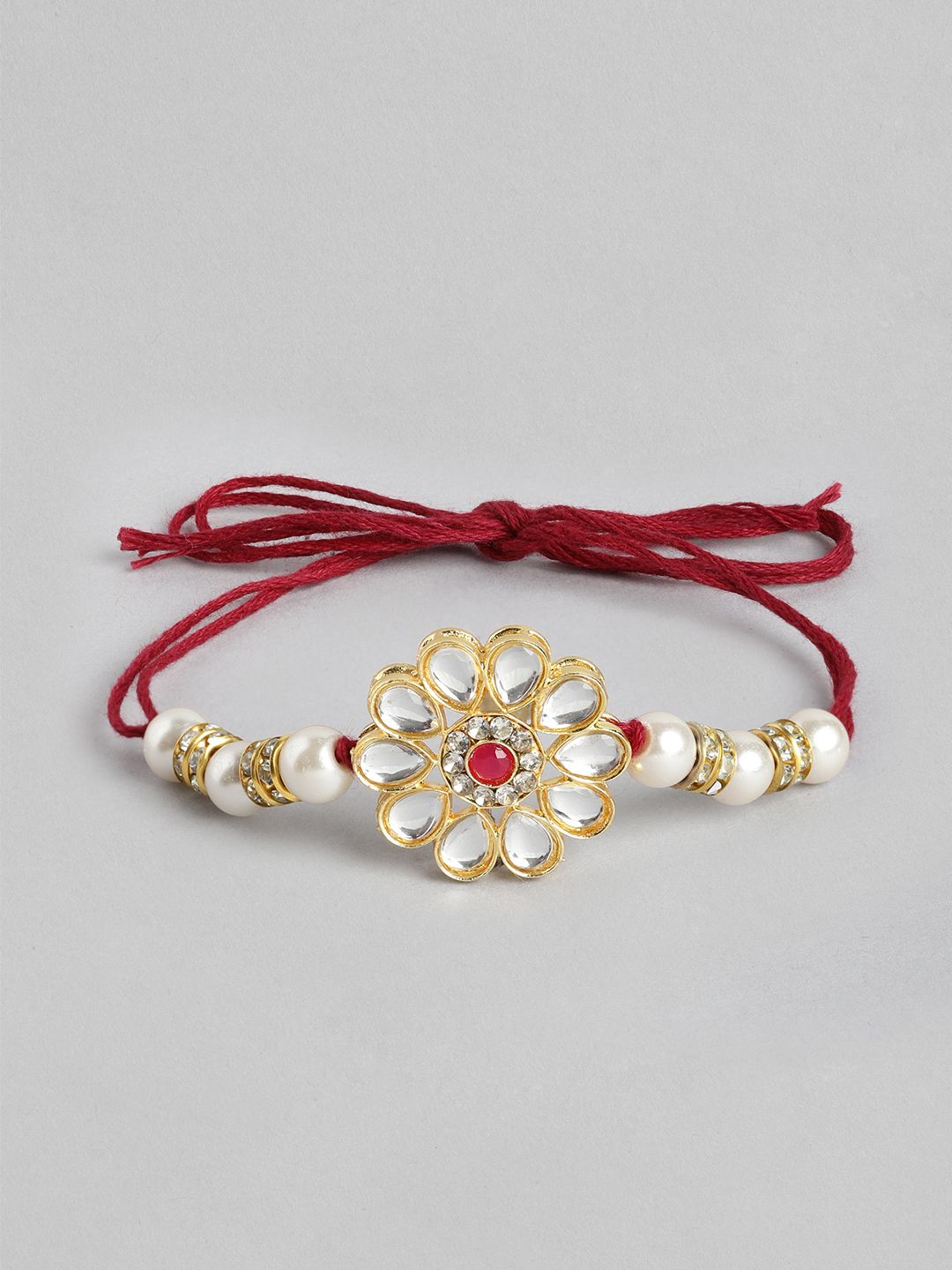 Dhiyona Unisex Set of 2 Beaded Bhai Bhabhi Rakhis With Roli & Chawal