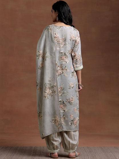 Women Floral Printed Regular Kurta with Patiala & With Dupatta