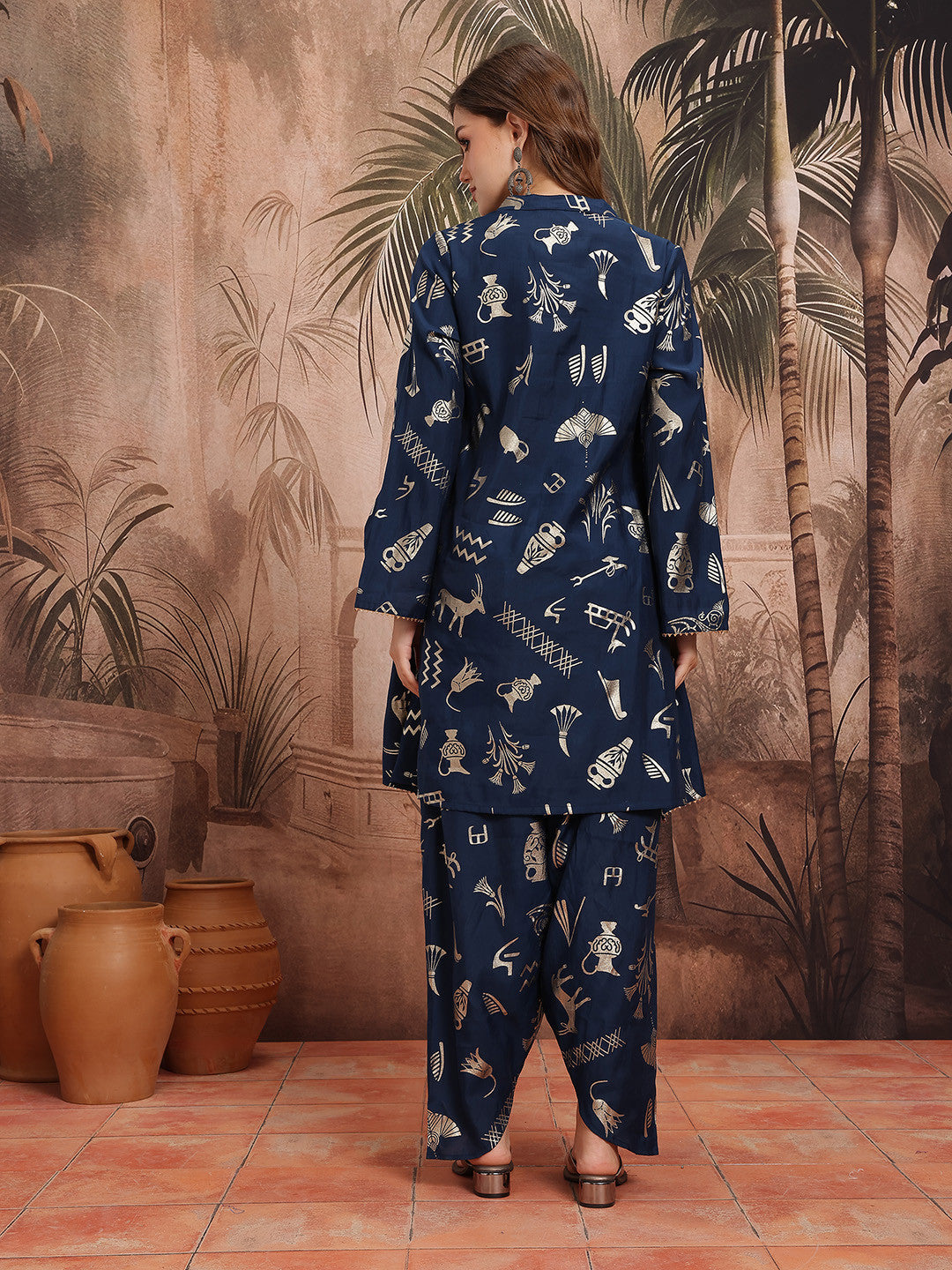 Tribal Printed Regular Kurta with Dhoti Pants