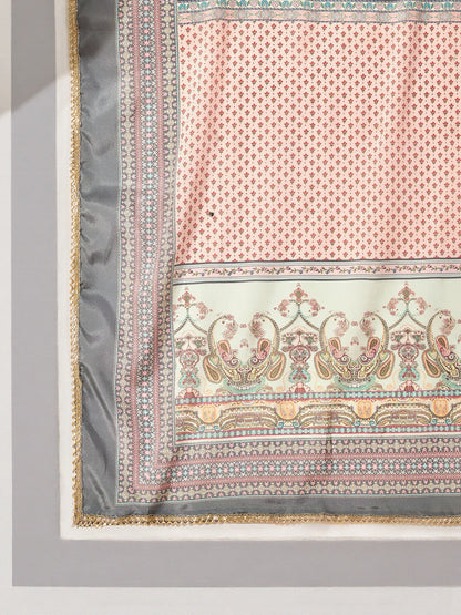Women Silk Blend Embroidered Kurta Sets With Dupatta