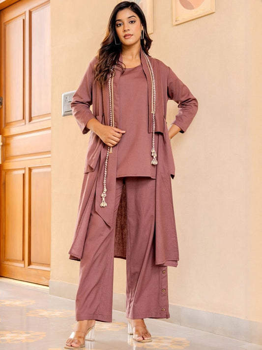 Pure Cotton Kurta with Palazzo And With Jacket