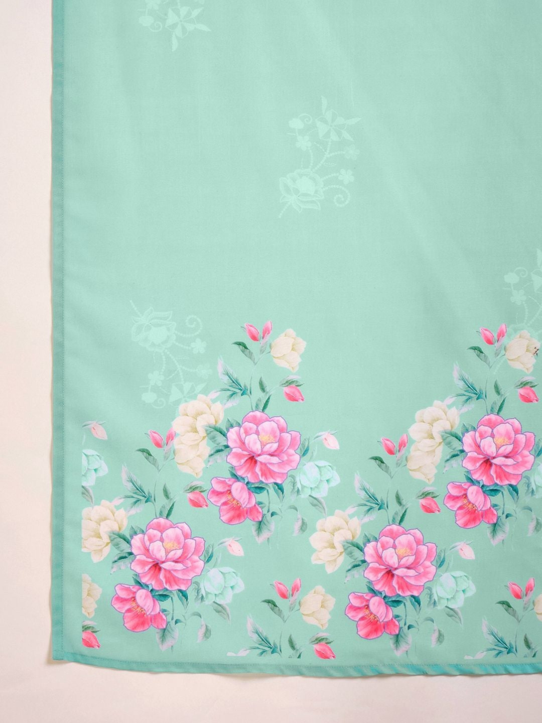 Sequence Thread Embroidered Round Neck Kurta & Trousers with Dupatta Set