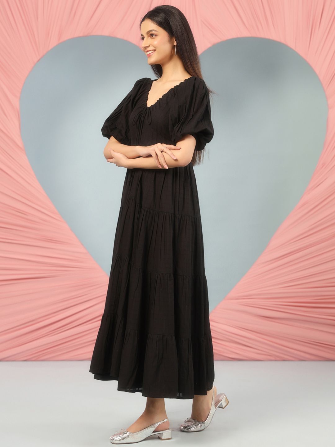 Dhiyona AY Women's Cotton Fit & Flared Maxi Ethnic Dresses