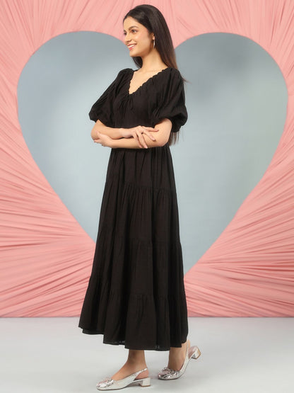 Dhiyona AY Women's Cotton Fit & Flared Maxi Ethnic Dresses